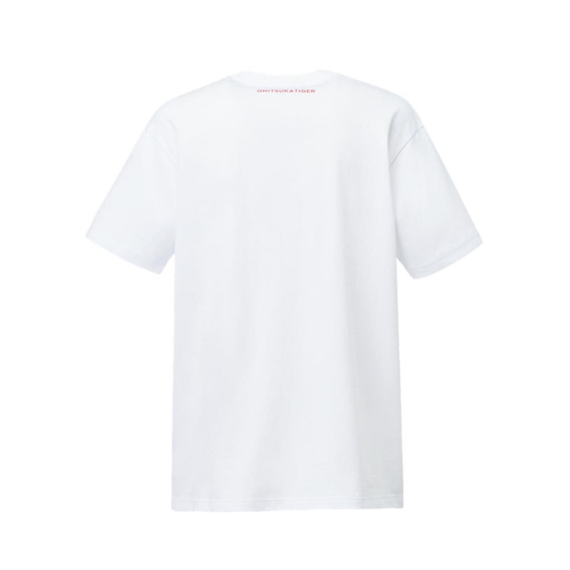 White Women's Onitsuka Tiger Graphic T Shirts Online India | H1O-8856