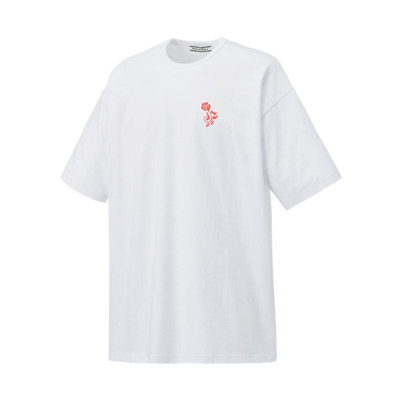 White Women's Onitsuka Tiger Graphic T Shirts Online India | P6H-8480