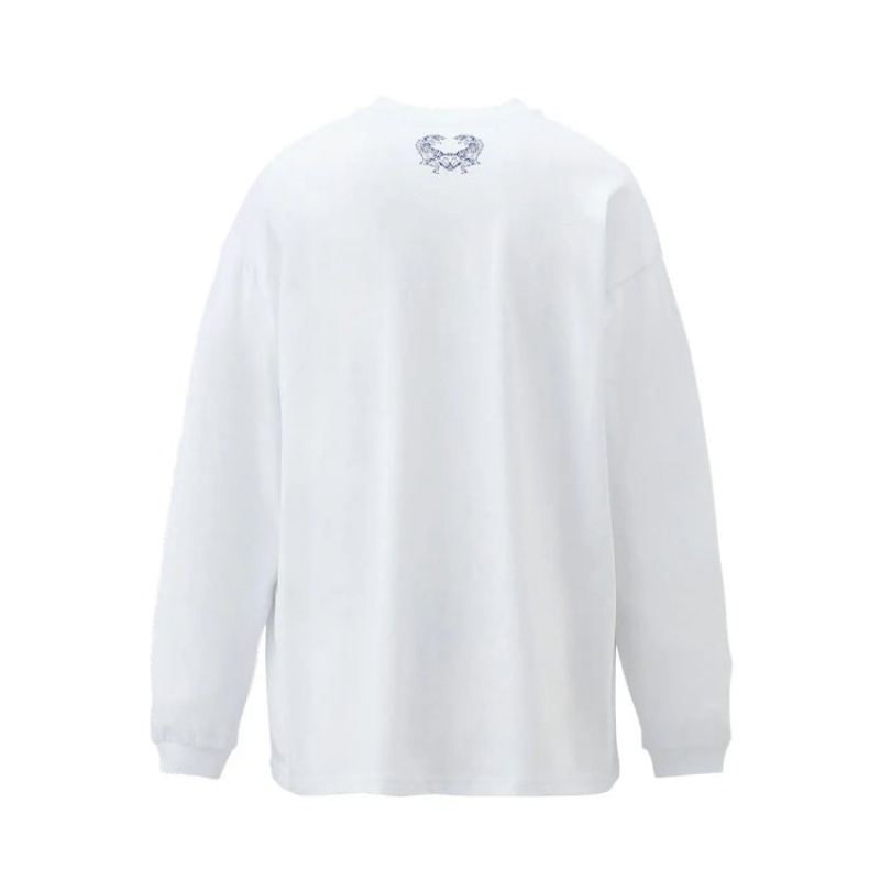 White Women's Onitsuka Tiger LS Graphic T Shirts Online India | K6I-6057