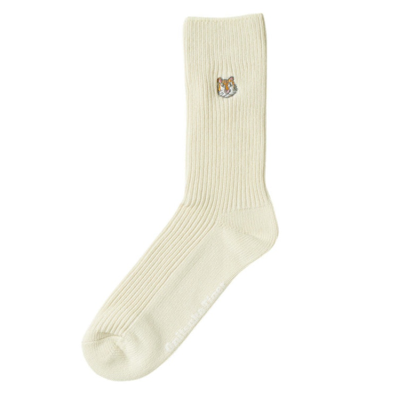 White Women's Onitsuka Tiger Middle Socks Online India | E6L-0491