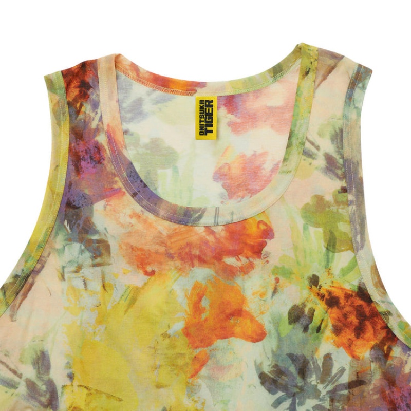 White Women's Onitsuka Tiger Printed 2 Way Tank Top Online India | A7I-0903