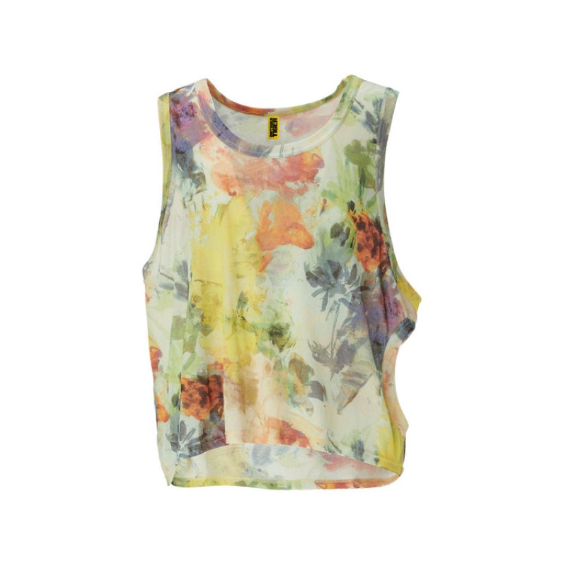 White Women\'s Onitsuka Tiger Printed 2 Way Tank Top Online India | A7I-0903