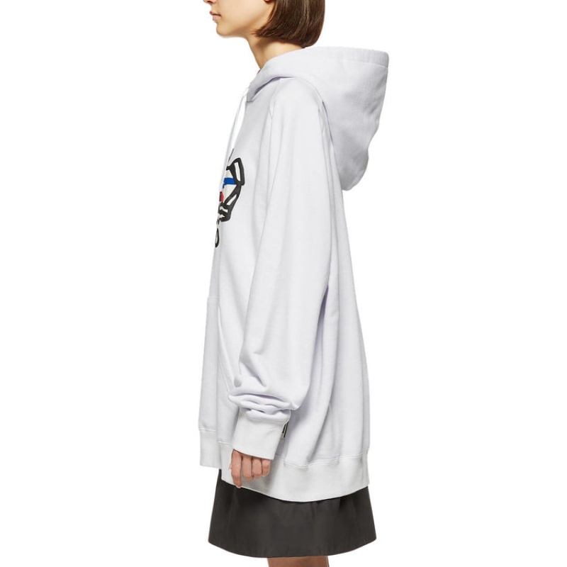 White Women's Onitsuka Tiger Sweat Hoodie Online India | K8J-4104