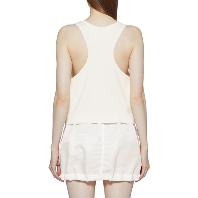 White Women's Onitsuka Tiger WS Knit Tank Top Online India | H1O-0478