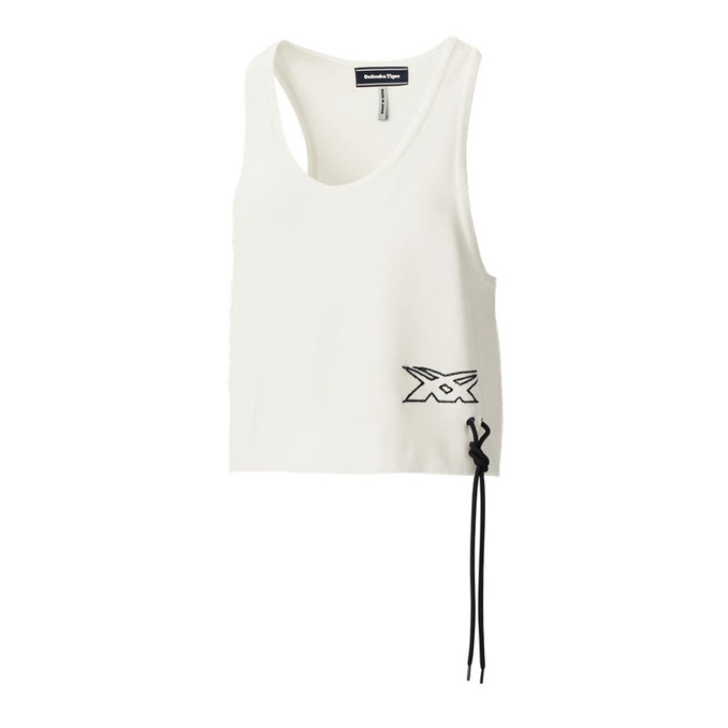 White Women's Onitsuka Tiger WS Knit Tank Top Online India | H1O-0478