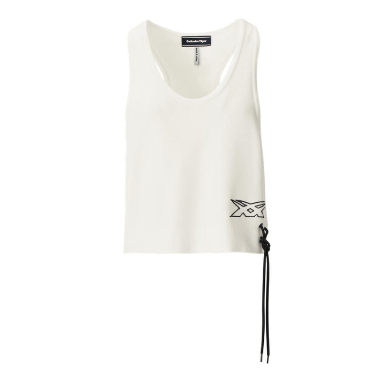 White Women\'s Onitsuka Tiger WS Knit Tank Top Online India | H1O-0478