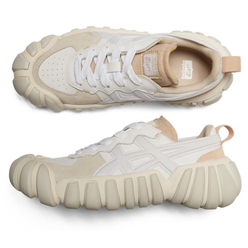 White / Beige Women's Onitsuka Tiger Dentigre Ls Sneakers Online India | P4H-6717