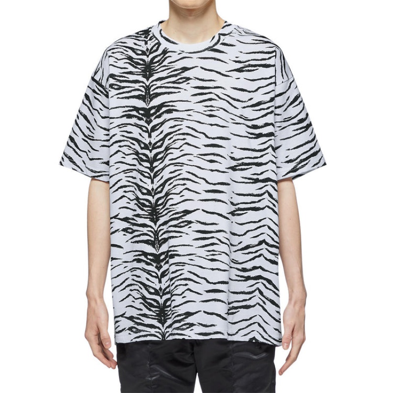 White / Black Men's Onitsuka Tiger All-over P T Shirts Online India | X0Z-9059