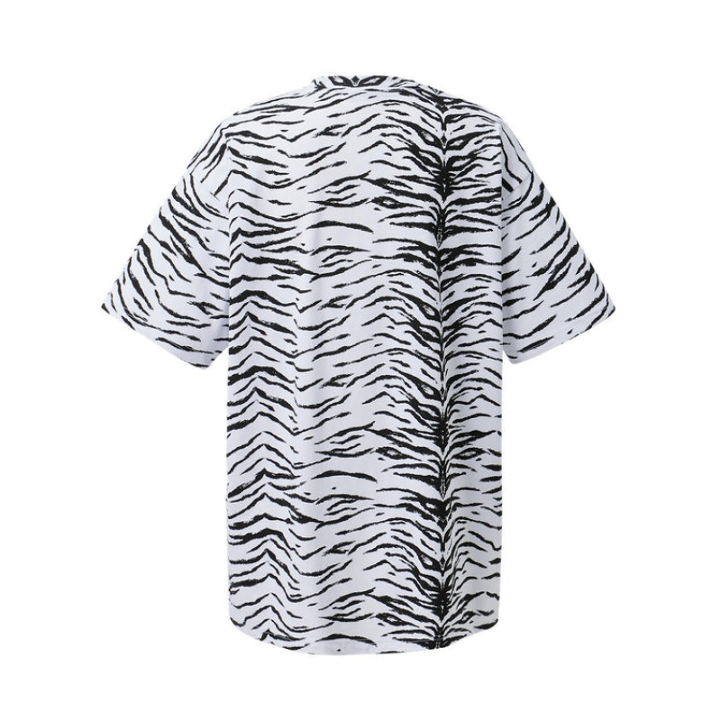 White / Black Men's Onitsuka Tiger All-over P T Shirts Online India | X0Z-9059