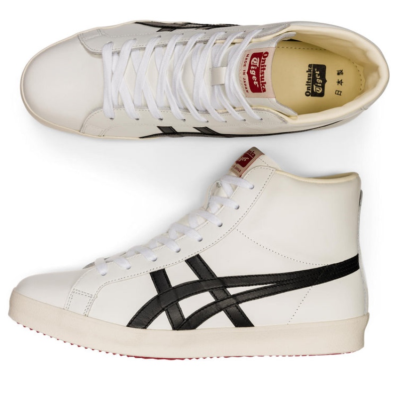 White / Black Men's Onitsuka Tiger Fabre Hi Nm Nippon Made Online India | J1N-3292