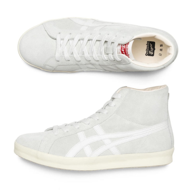 White / Black Men's Onitsuka Tiger Fabre Hi Nm Nippon Made Online India | L1M-0857