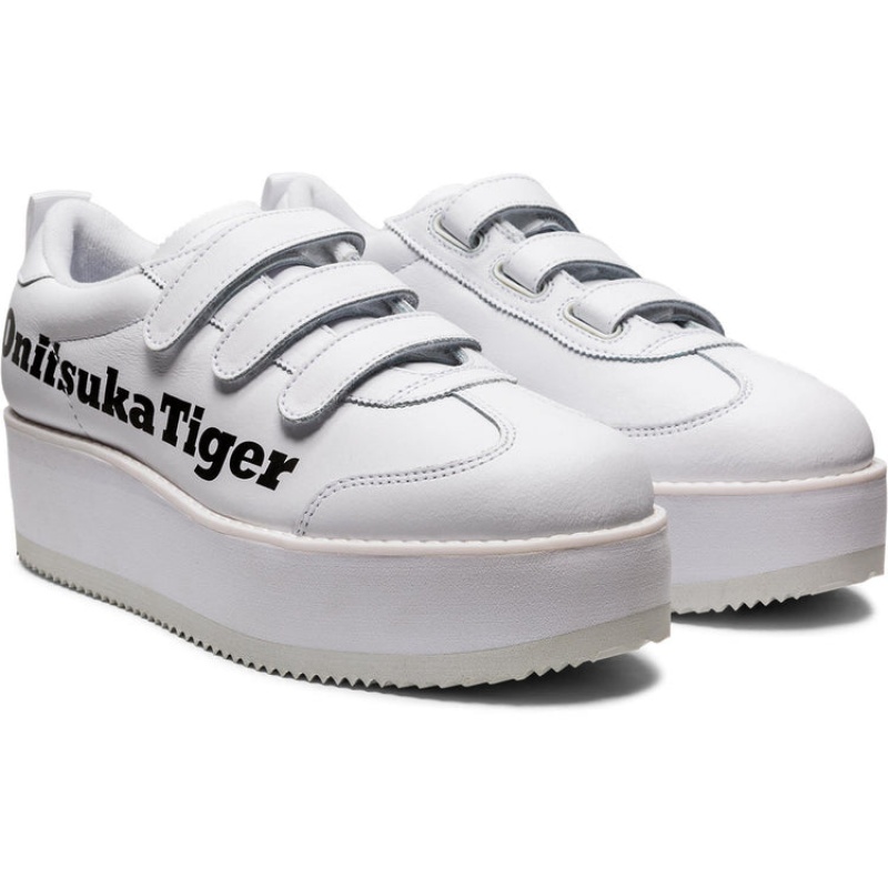 White / Black Women's Onitsuka Tiger Delegation Chunk W Sneakers Online India | K0K-2045