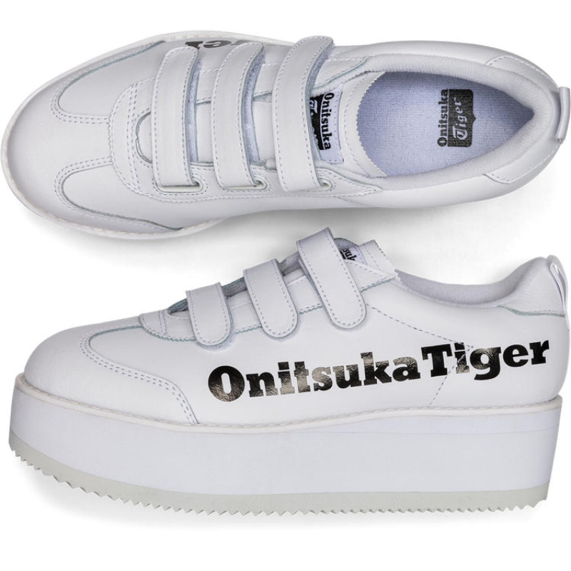 White / Black Women's Onitsuka Tiger Delegation Chunk W Sneakers Online India | K0K-2045