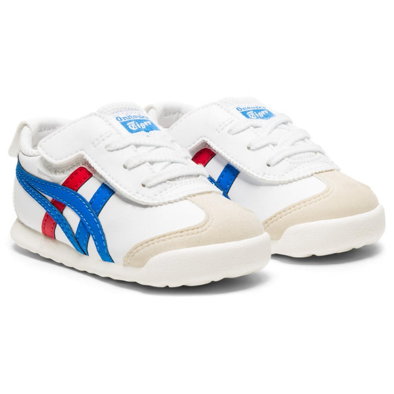 White / Blue Kids' Onitsuka Tiger Mexico 66 Online India | Q4H-9512