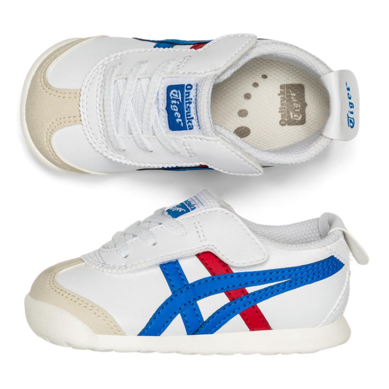 White / Blue Kids' Onitsuka Tiger Mexico 66 Online India | Q4H-9512