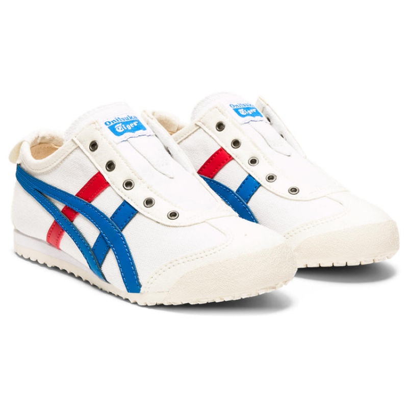 White / Blue Kids' Onitsuka Tiger Mexico 66 Slip-on Online India | I2G-1716