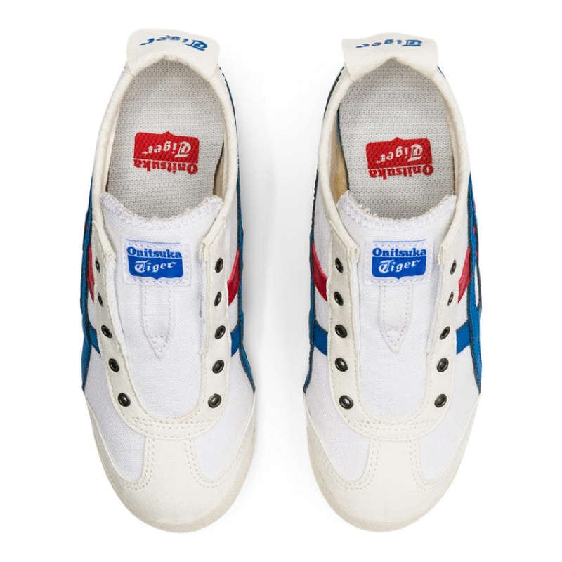 White / Blue Kids' Onitsuka Tiger Mexico 66 Slip-on Online India | I2G-1716