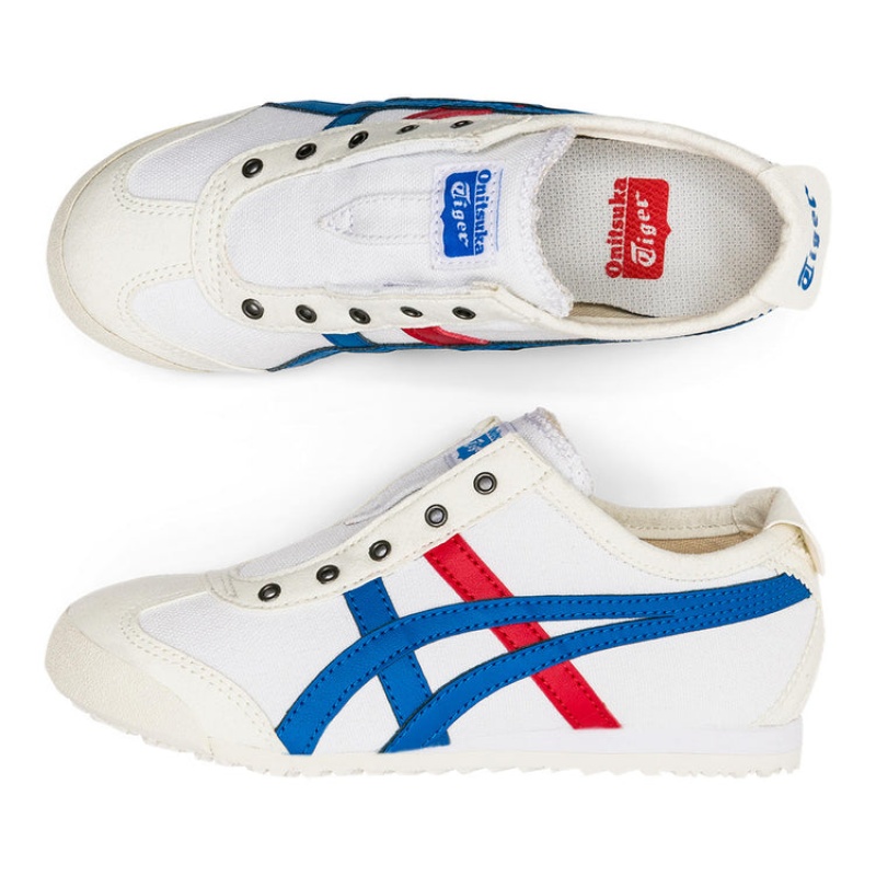 White / Blue Kids' Onitsuka Tiger Mexico 66 Slip-on Online India | I2G-1716