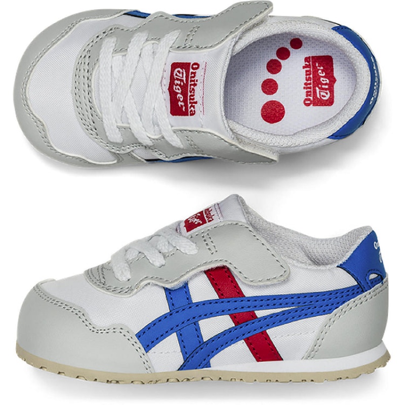 White / Blue Kids' Onitsuka Tiger Serrano Online India | D5W-3419