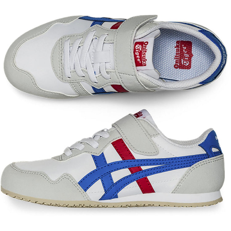 White / Blue Kids' Onitsuka Tiger Serrano Online India | A3Y-5917