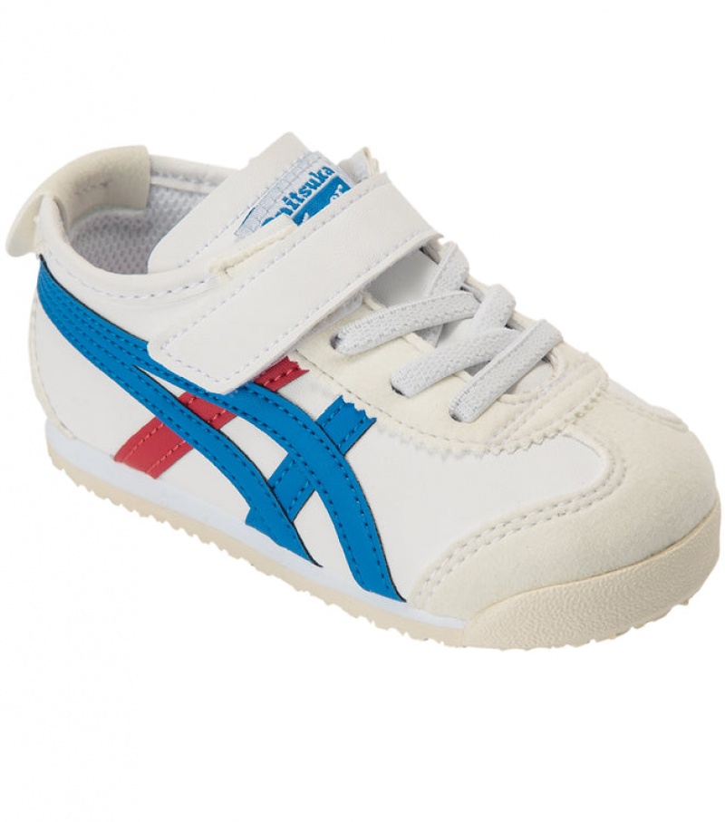 White / Blue Kids' Onitsuka Tiger Ts Mexico 66 Online India | A6O-8936