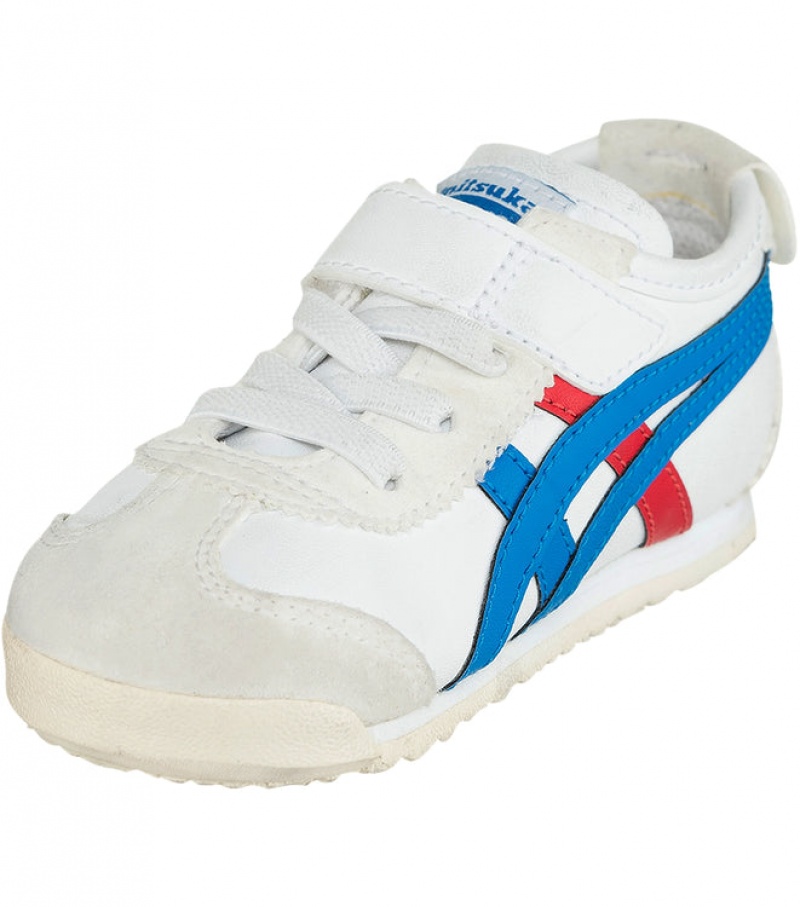 White / Blue Kids' Onitsuka Tiger Ts Mexico 66 Online India | A6O-8936