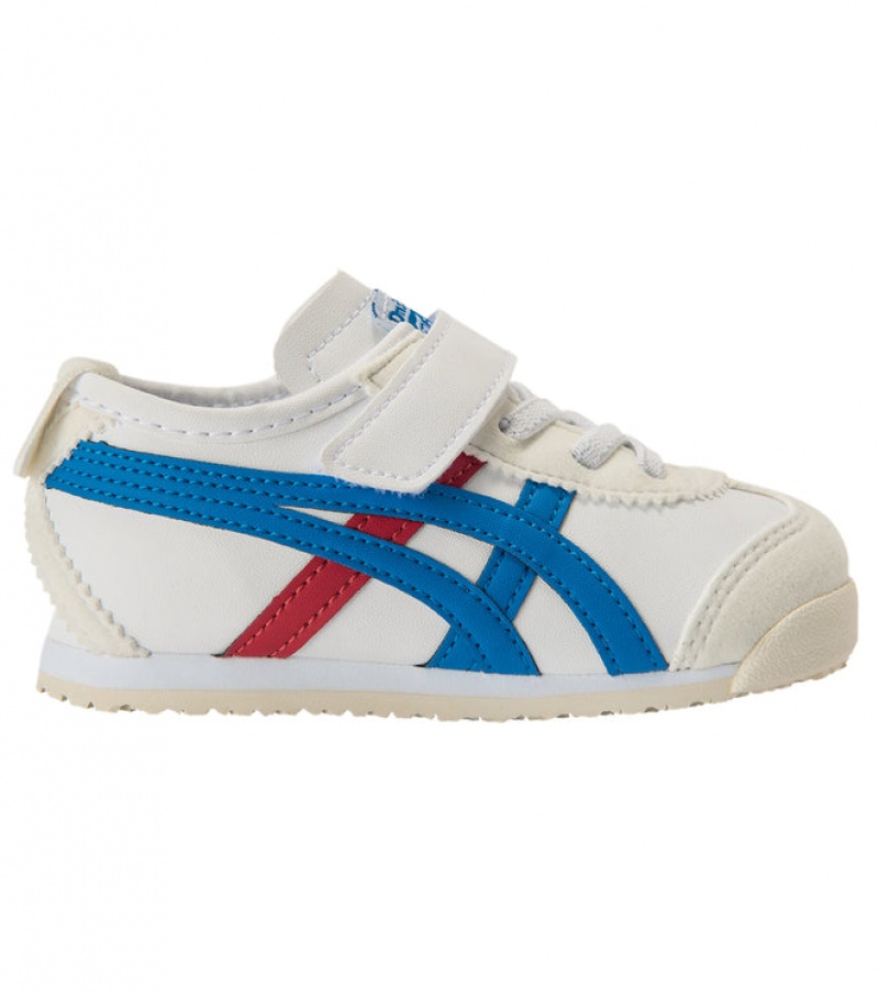 White / Blue Kids\' Onitsuka Tiger Ts Mexico 66 Online India | A6O-8936