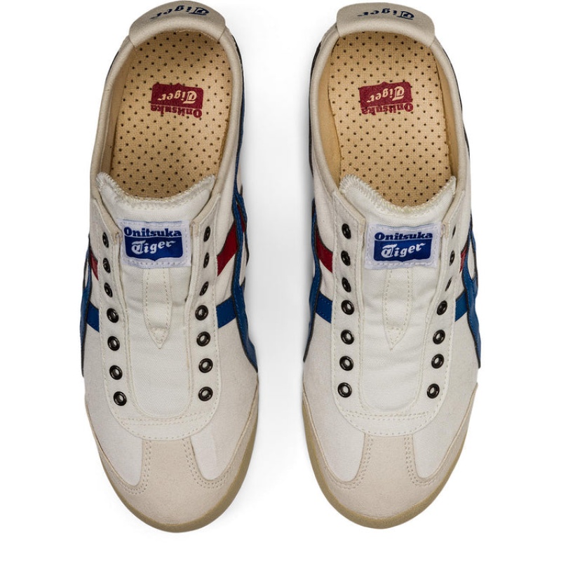 White / Blue Men's Onitsuka Tiger Mexico 66 Slip-on Online India | B4H-3979