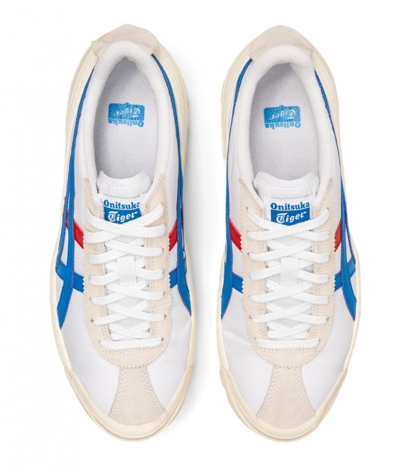 White / Blue Women's Onitsuka Tiger Delegation Chunk Sneakers Online India | D6L-3997