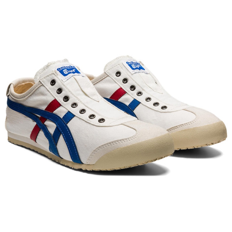 White / Blue Women's Onitsuka Tiger Mexico 66 Slip-on Online India | N6C-6065