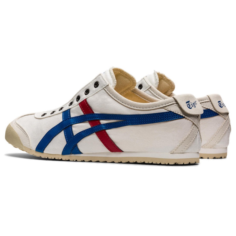 White / Blue Women's Onitsuka Tiger Mexico 66 Slip-on Online India | N6C-6065