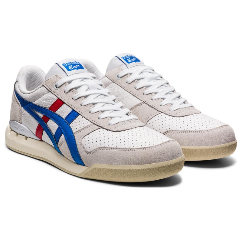 White / Blue Women's Onitsuka Tiger Ultimate 81 Ex Sneakers Online India | R5P-5202