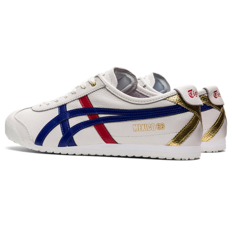 White / Dark Blue Kids' Onitsuka Tiger Mexico 66 Online India | H3H-1070