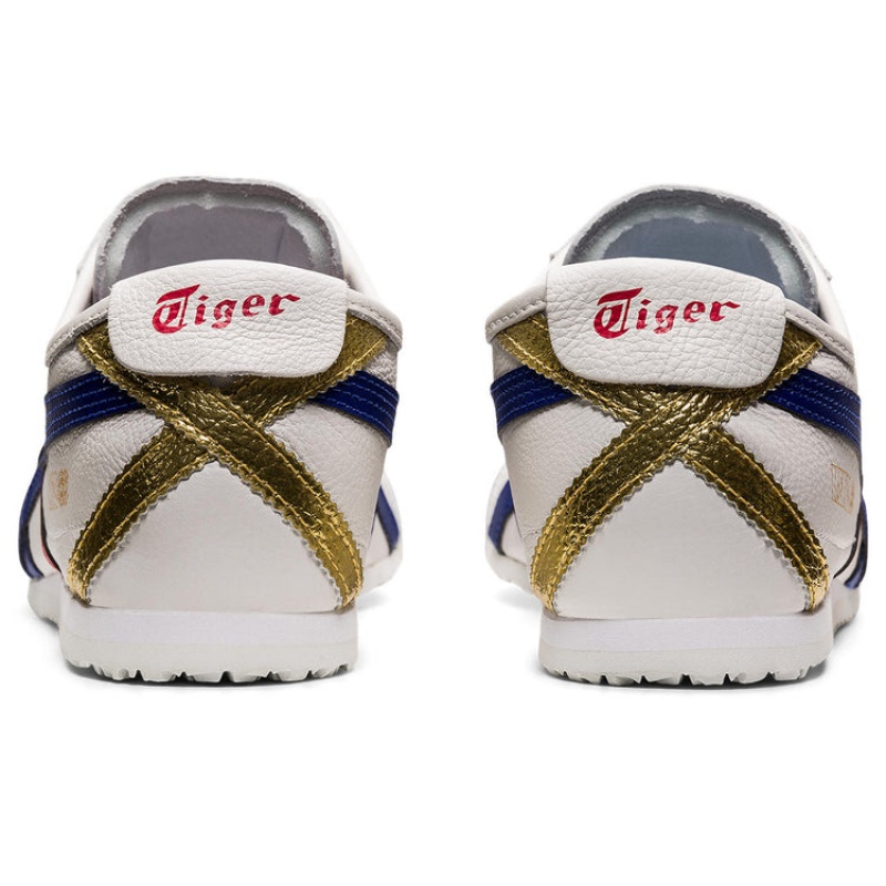 White / Dark Blue Kids' Onitsuka Tiger Mexico 66 Online India | H3H-1070