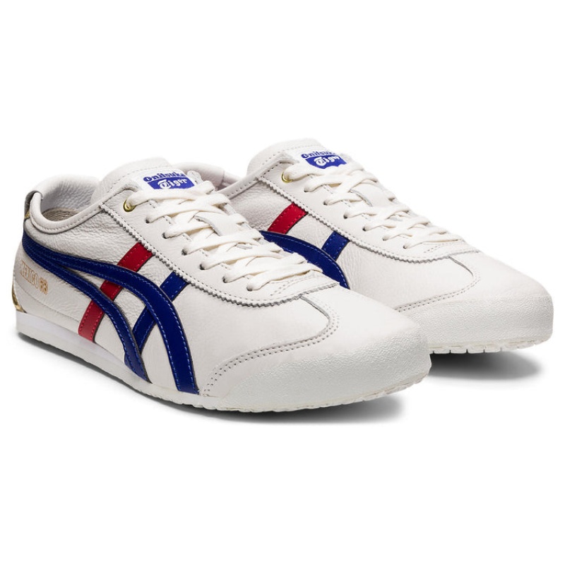 White / Dark Blue Kids' Onitsuka Tiger Mexico 66 Online India | J4L-2553