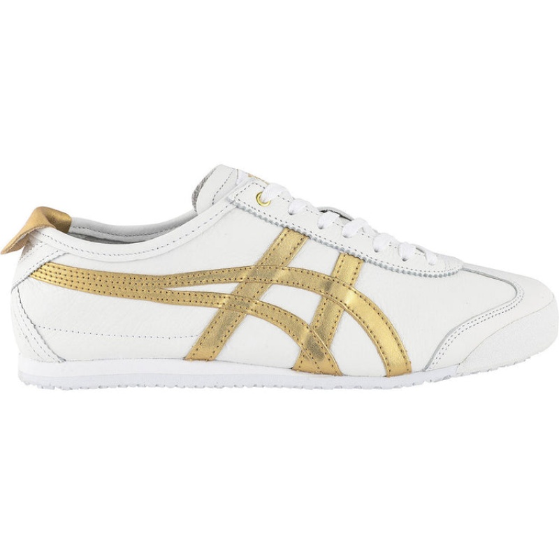 White / Gold Men\'s Onitsuka Tiger Mexico 66 Online India | E0I-5035