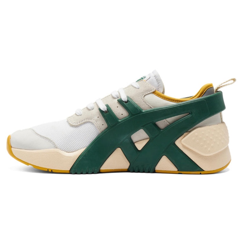 White / Green Women's Onitsuka Tiger Big Logo Trainer 2.0 Sneakers Online India | A2V-4394