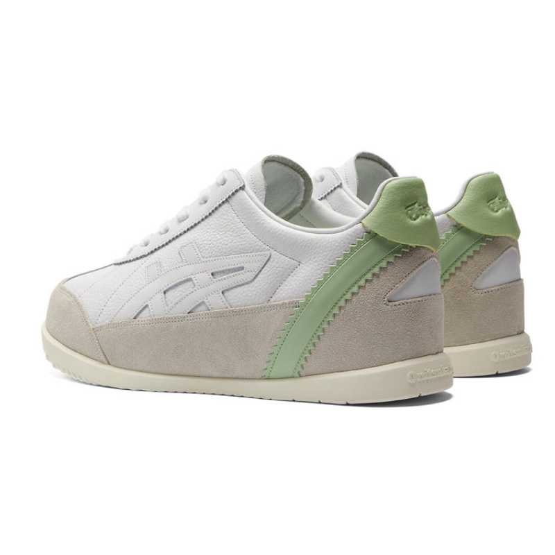 White / Green Women's Onitsuka Tiger Mollety Sneakers Online India | I1D-8576