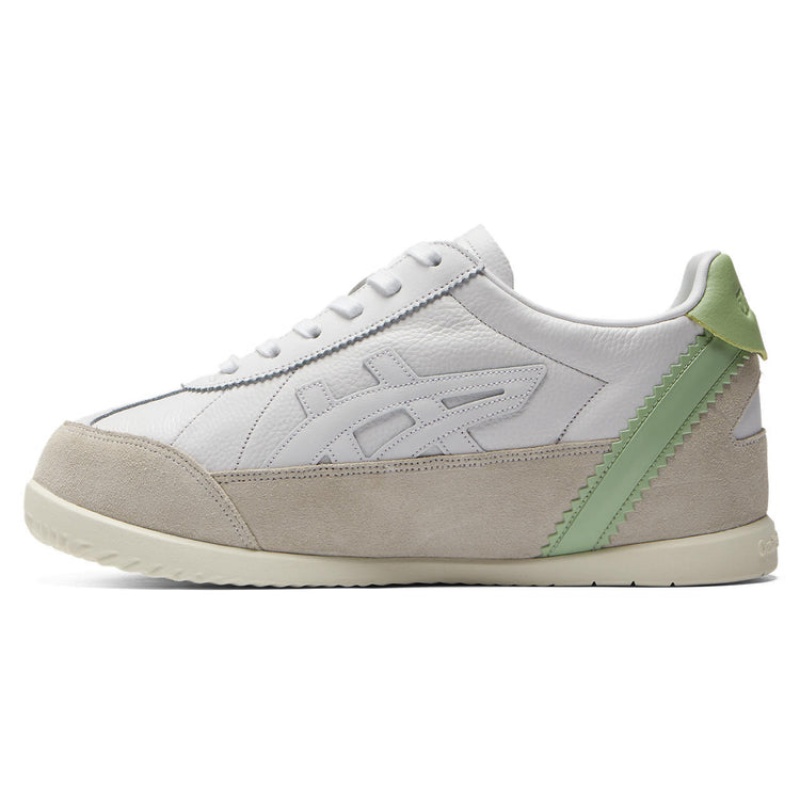 White / Green Women's Onitsuka Tiger Mollety Sneakers Online India | I1D-8576