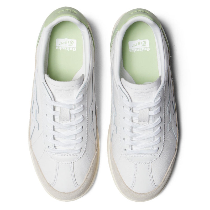 White / Green Women's Onitsuka Tiger Mollety Sneakers Online India | I1D-8576