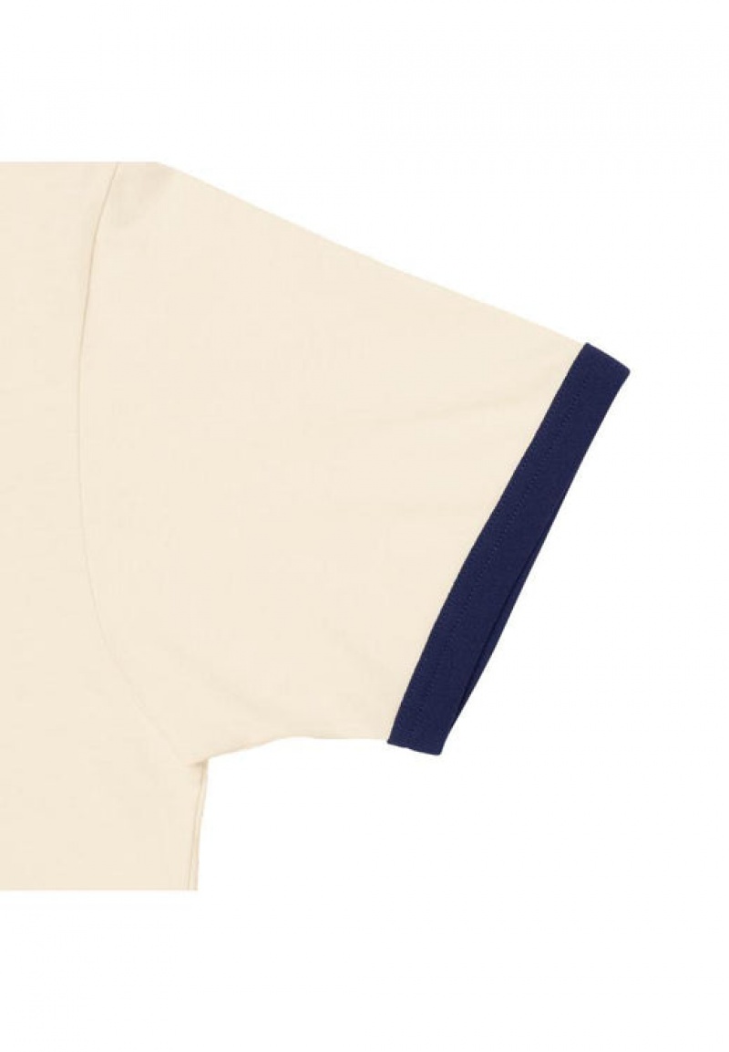 White / Navy Men's Onitsuka Tiger Graphic T Shirts Online India | Y0E-0454