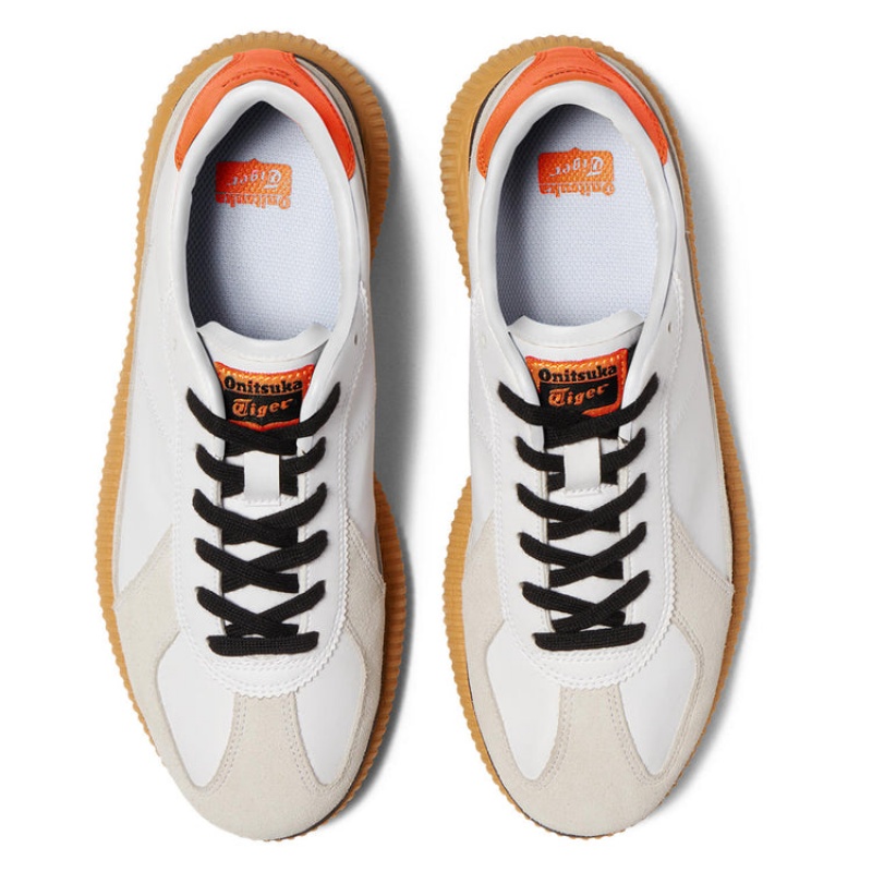 White / Orange Women's Onitsuka Tiger Delecity Sneakers Online India | Y2M-3680