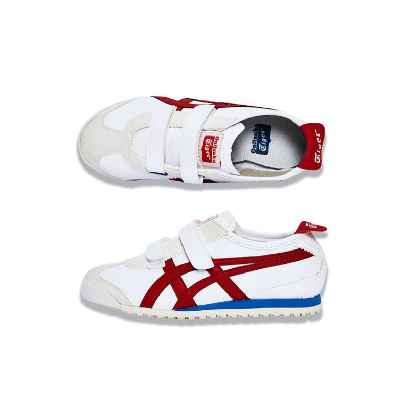 White / Red Kids' Onitsuka Tiger Baja Mexico 66 Online India | A4U-0229