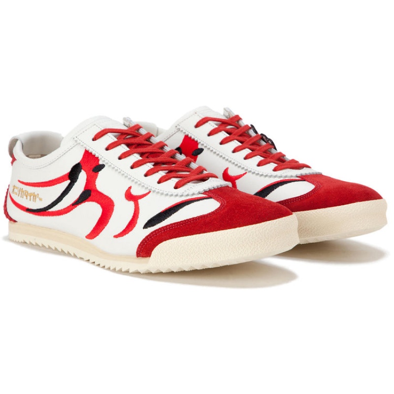 White / Red Men's Onitsuka Tiger Deluxe Mexico 66 Online India | T6I-8808