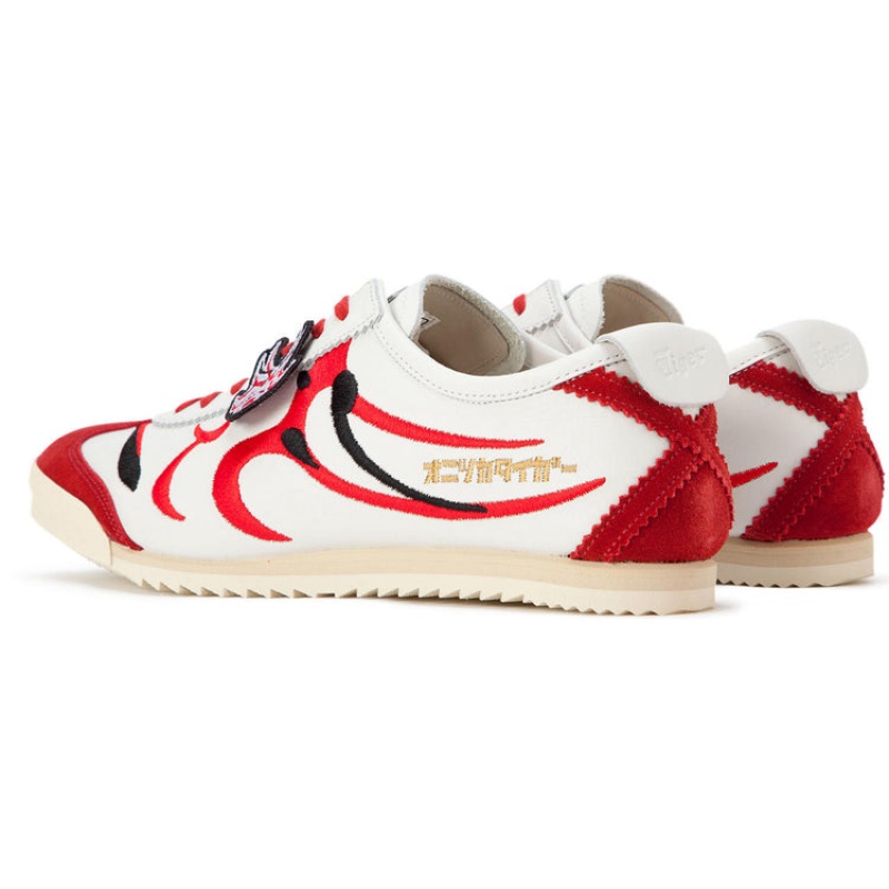 White / Red Men's Onitsuka Tiger Deluxe Mexico 66 Online India | T6I-8808