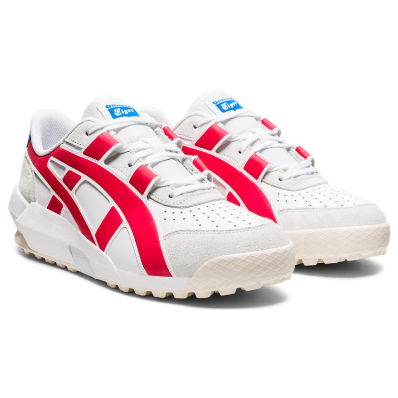 White / Red Women's Onitsuka Tiger Big Logo Trainer Sneakers Online India | O3H-9776