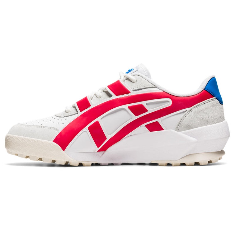 White / Red Women's Onitsuka Tiger Big Logo Trainer Sneakers Online India | O3H-9776