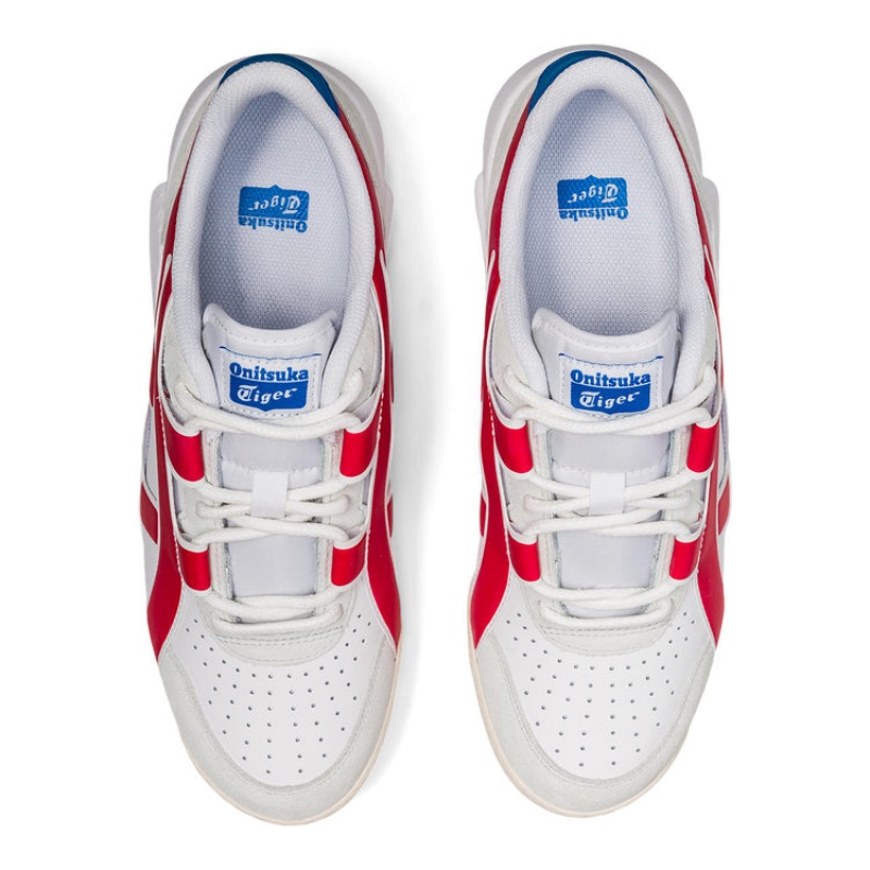 White / Red Women's Onitsuka Tiger Big Logo Trainer Sneakers Online India | O3H-9776