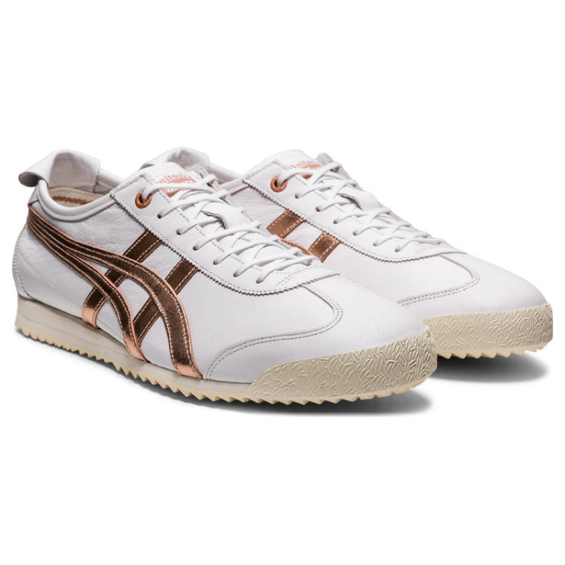 White / Rose Gold Women's Onitsuka Tiger Mexico 66 SD Online India | Q0R-4369