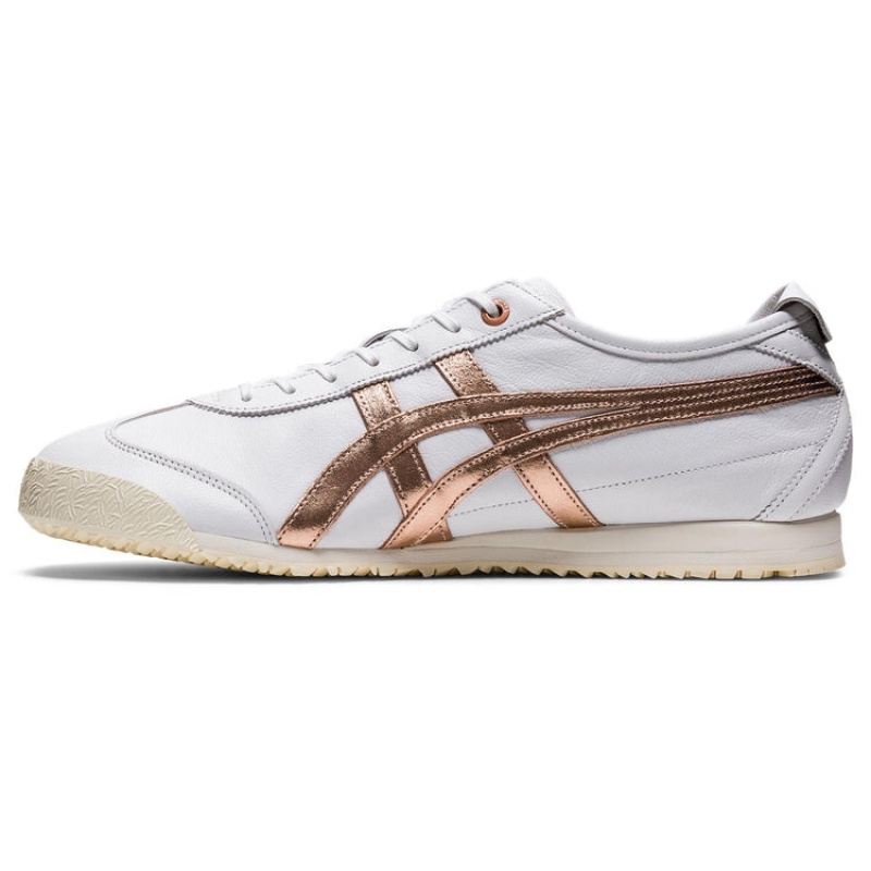 White / Rose Gold Women's Onitsuka Tiger Mexico 66 SD Online India | Q0R-4369